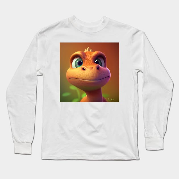 Baby Dinosaur Dino Bambino - Leo Long Sleeve T-Shirt by KOTOdesign